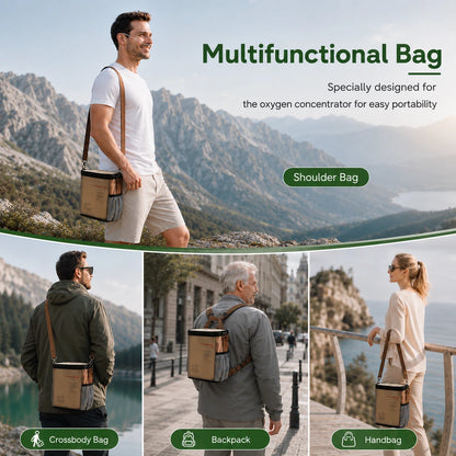 Multifunctional backpack for portable 5L continuous flow oxygen concentrator