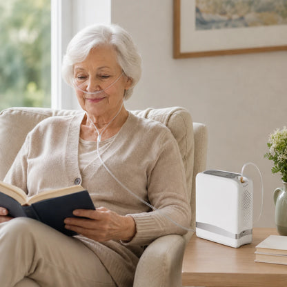 Portable 1-7L oxygen concentrator for seniors and home oxygen support