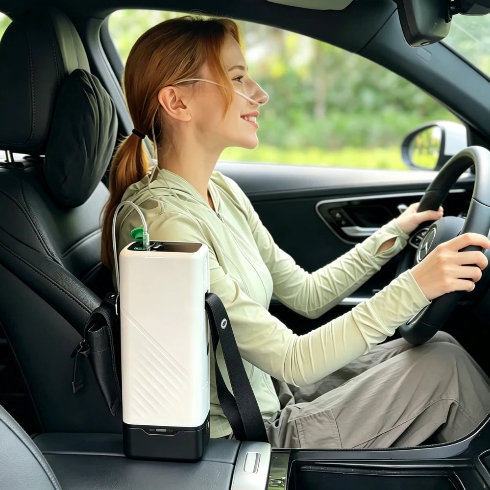 Portable 1-5L oxygen concentrator for car use and travel
