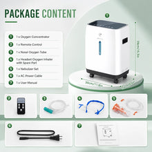 Accessories included with the YK1002 10L home oxygen concentrator