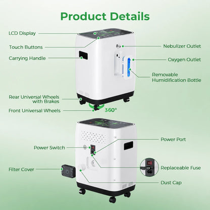 Product details of the YK1002 10L home oxygen concentrator
